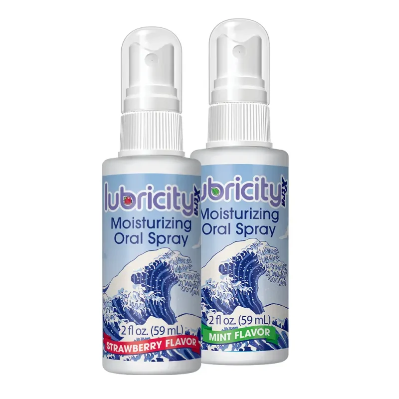 Mint and Strawberry Label Bottle Lubricity Xtra 4 oz